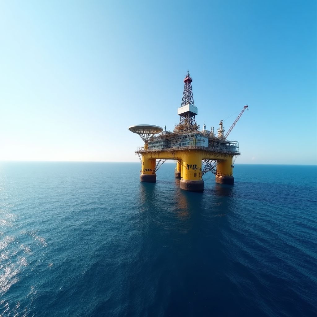 Plataforma de YPF en el mar