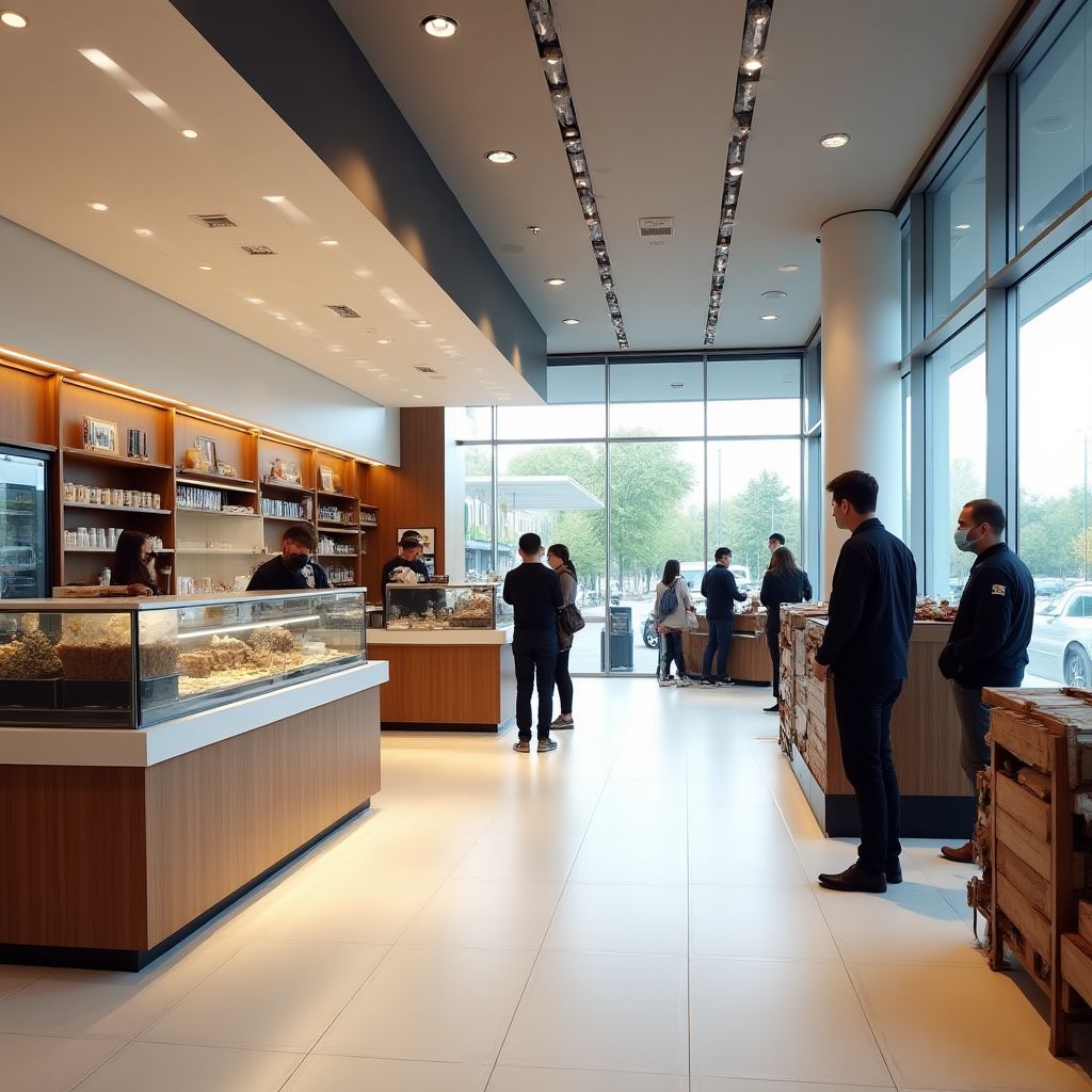 Interior de una moderna Tienda Full de YPF